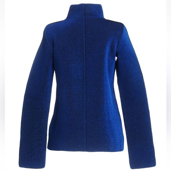 GOLDEN GOOSE Neon Blue Diana Lurex Neoprene Top Size XS Mock Neck Sweatshirt - Picture 2 of 11